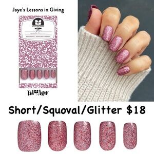Red Aspen Acrylic Glitter Press-On Nails